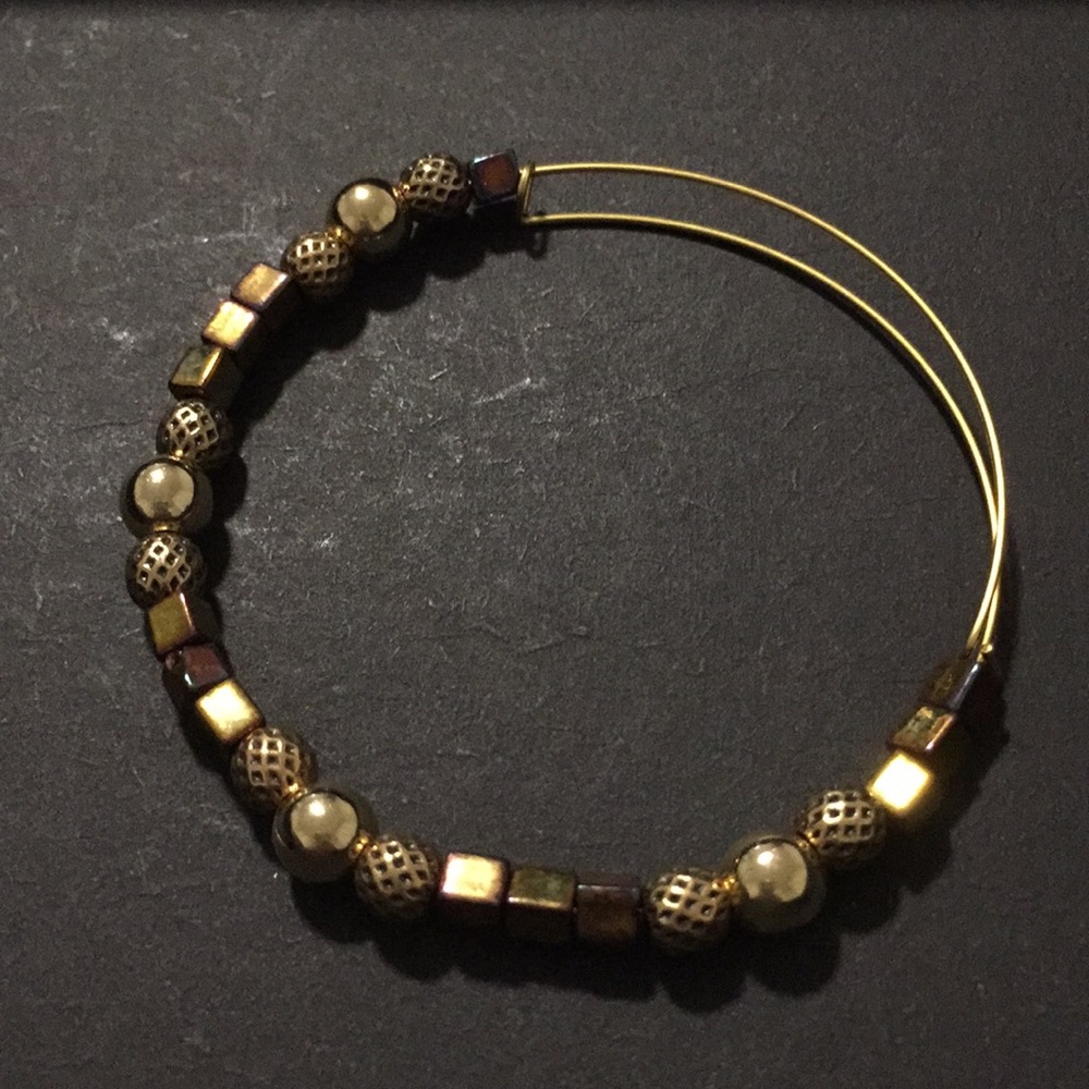 Alex and ani gold beaded bangle
